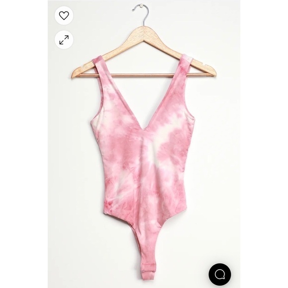 NWT LULUS Wildlife Dusty Pink Tie Dye Bodysuit Size L - Picture 5 of 11